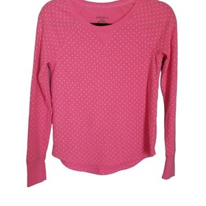 Xhilaration Women's Sleepshirt Salmon Polka Dot Extra Small